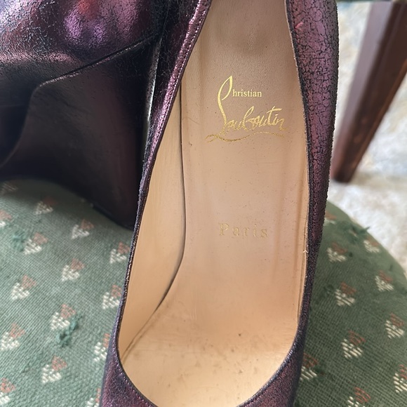 Christian Louboutin Metallic Purple Wedges - Picture 2 of 8